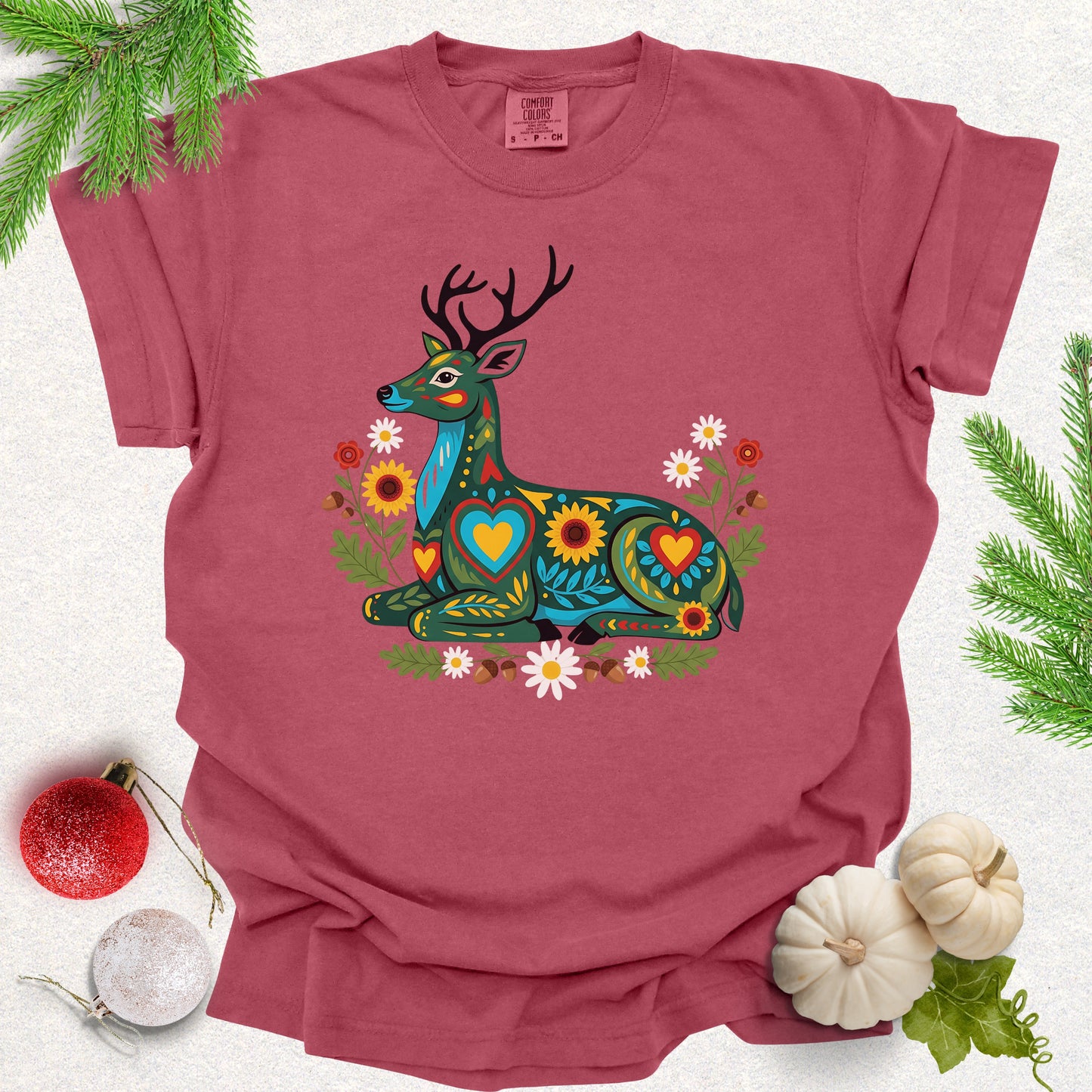 Folk Art Wild Meadow Stag Tee