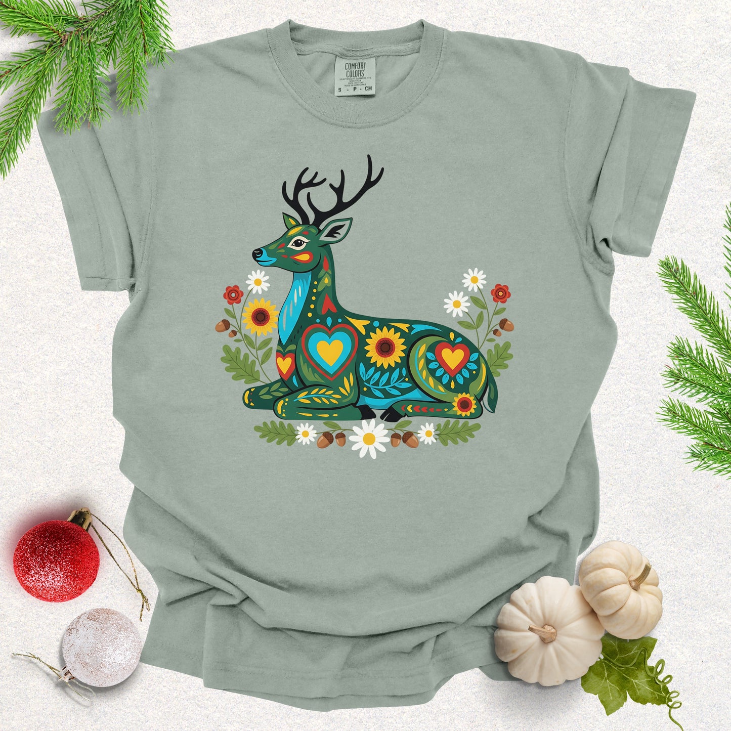 Folk Art Wild Meadow Stag Tee