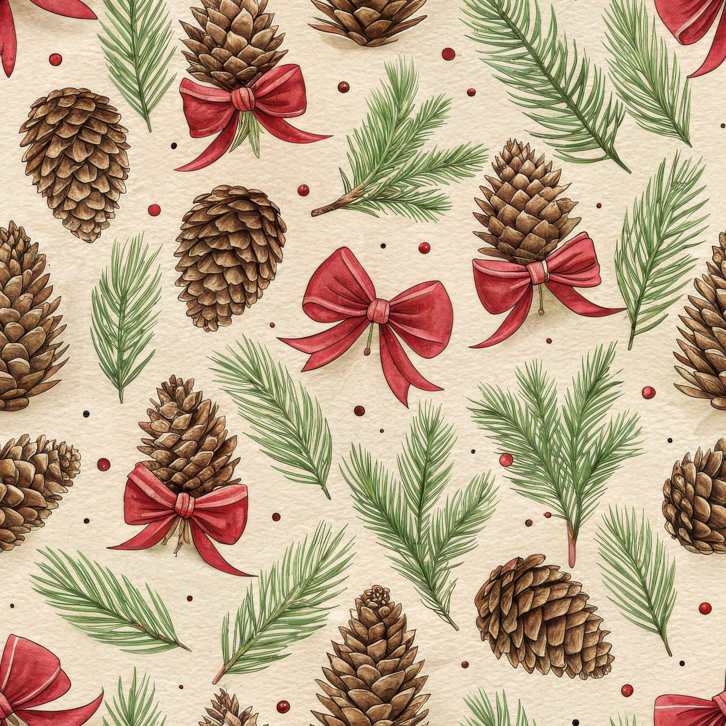 Christmas Pinecones Velveteen Plush Blanket