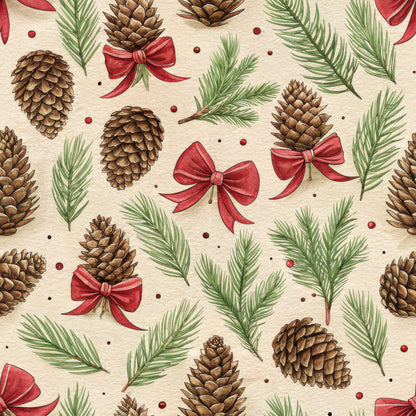 Christmas Pinecones Velveteen Plush Blanket
