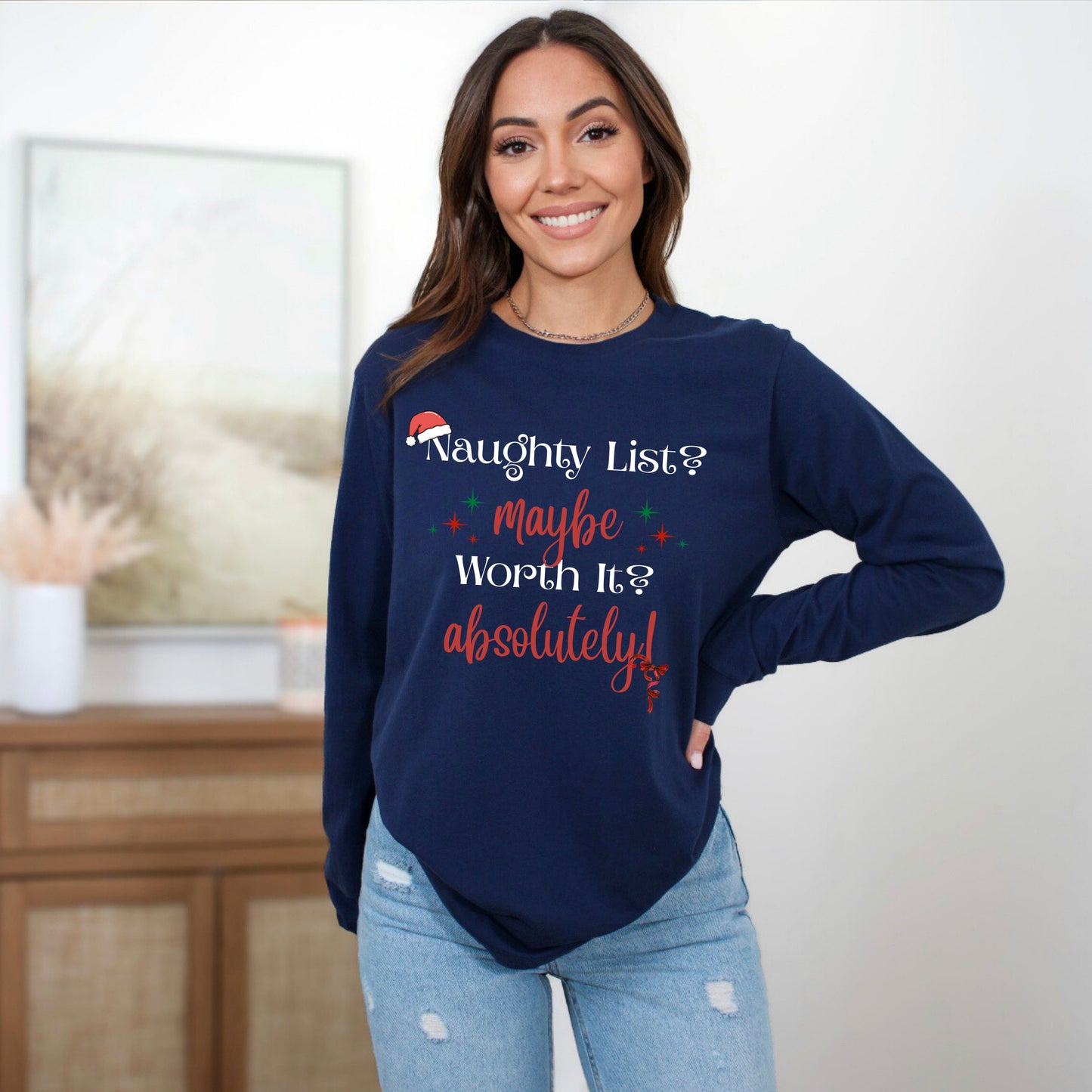 Festive 'Naughty List' Long Sleeve Shirt