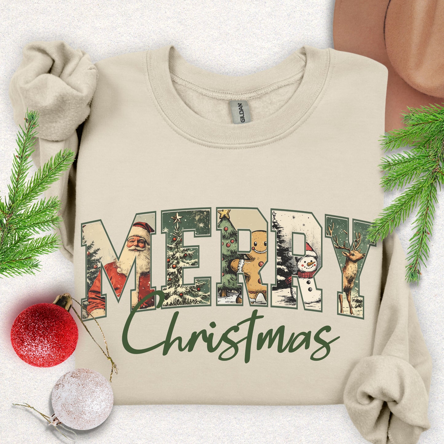 Vintage Merry Christmas Crewneck Sweatshirt