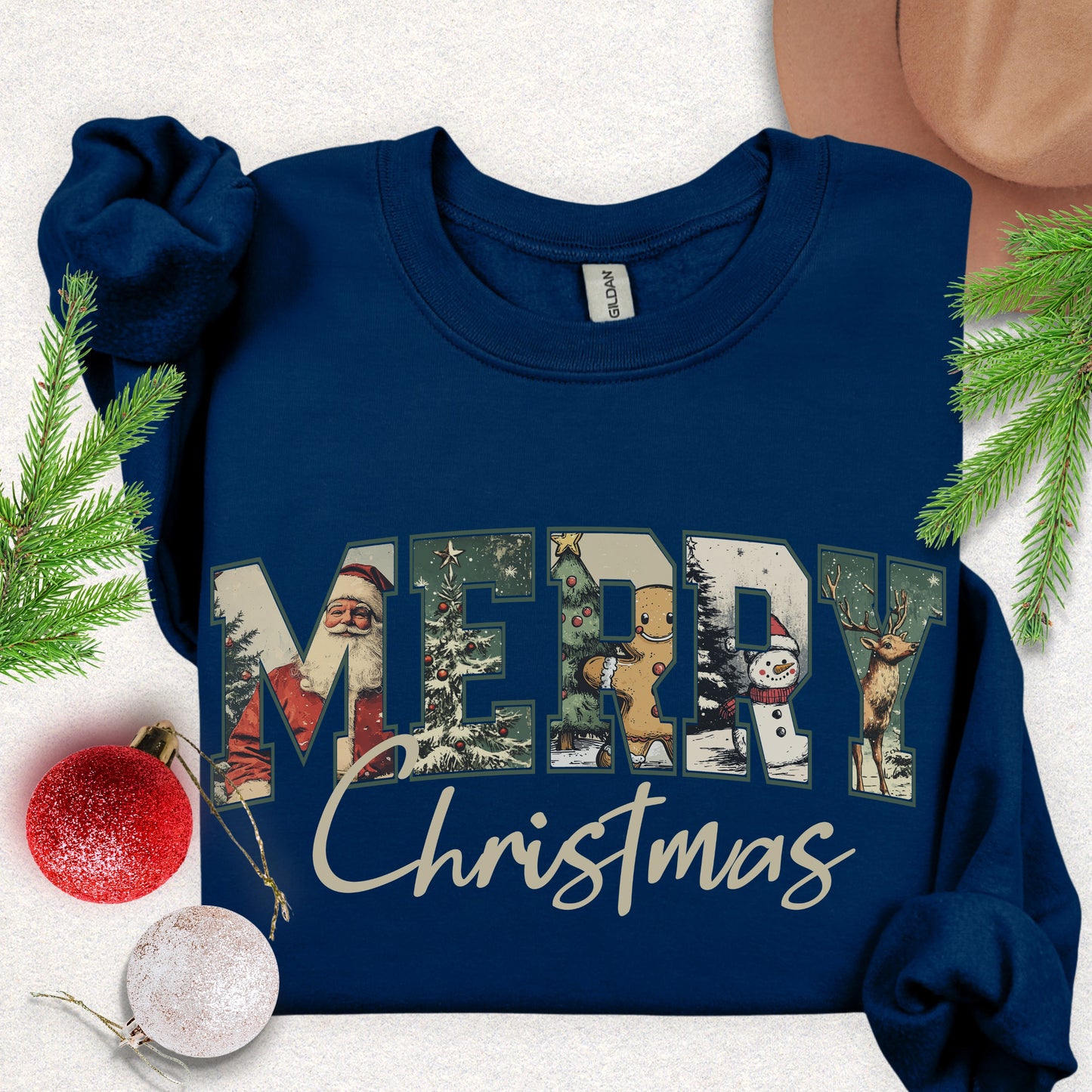 Vintage Merry Christmas Crewneck Sweatshirt