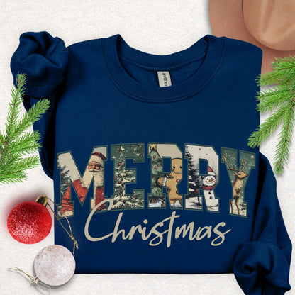 Vintage Merry Christmas Crewneck Sweatshirt