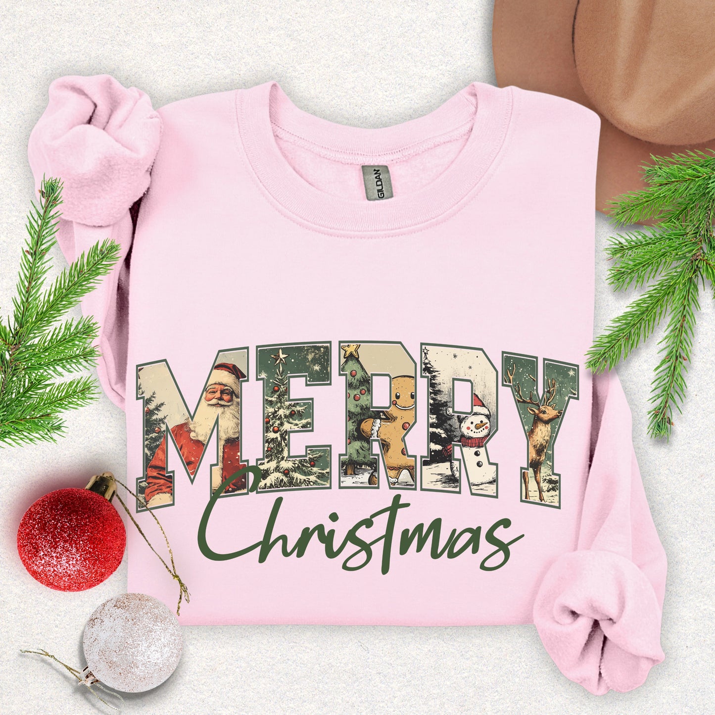 Vintage Merry Christmas Crewneck Sweatshirt