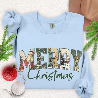 Vintage Merry Christmas Crewneck Sweatshirt