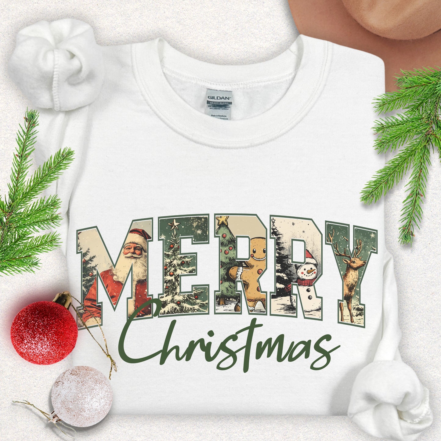 Vintage Merry Christmas Crewneck Sweatshirt