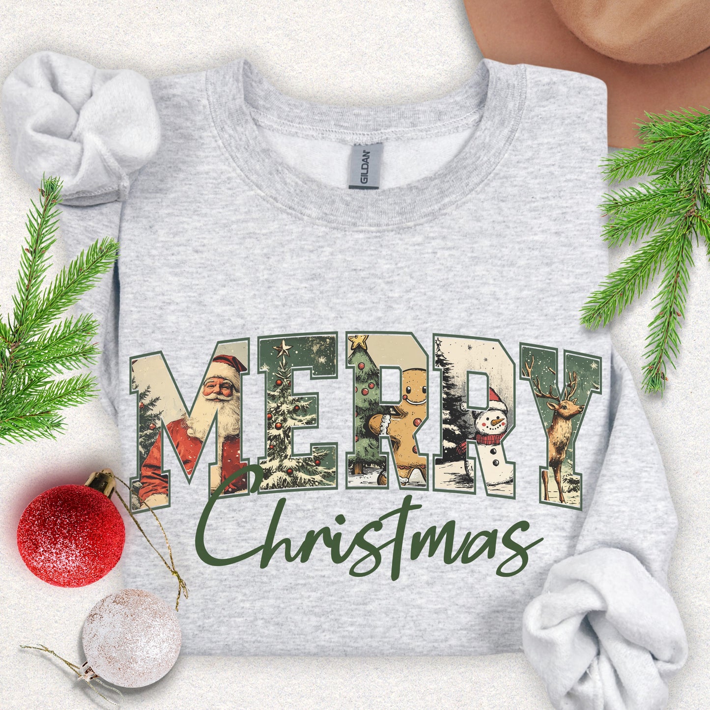 Vintage Merry Christmas Crewneck Sweatshirt