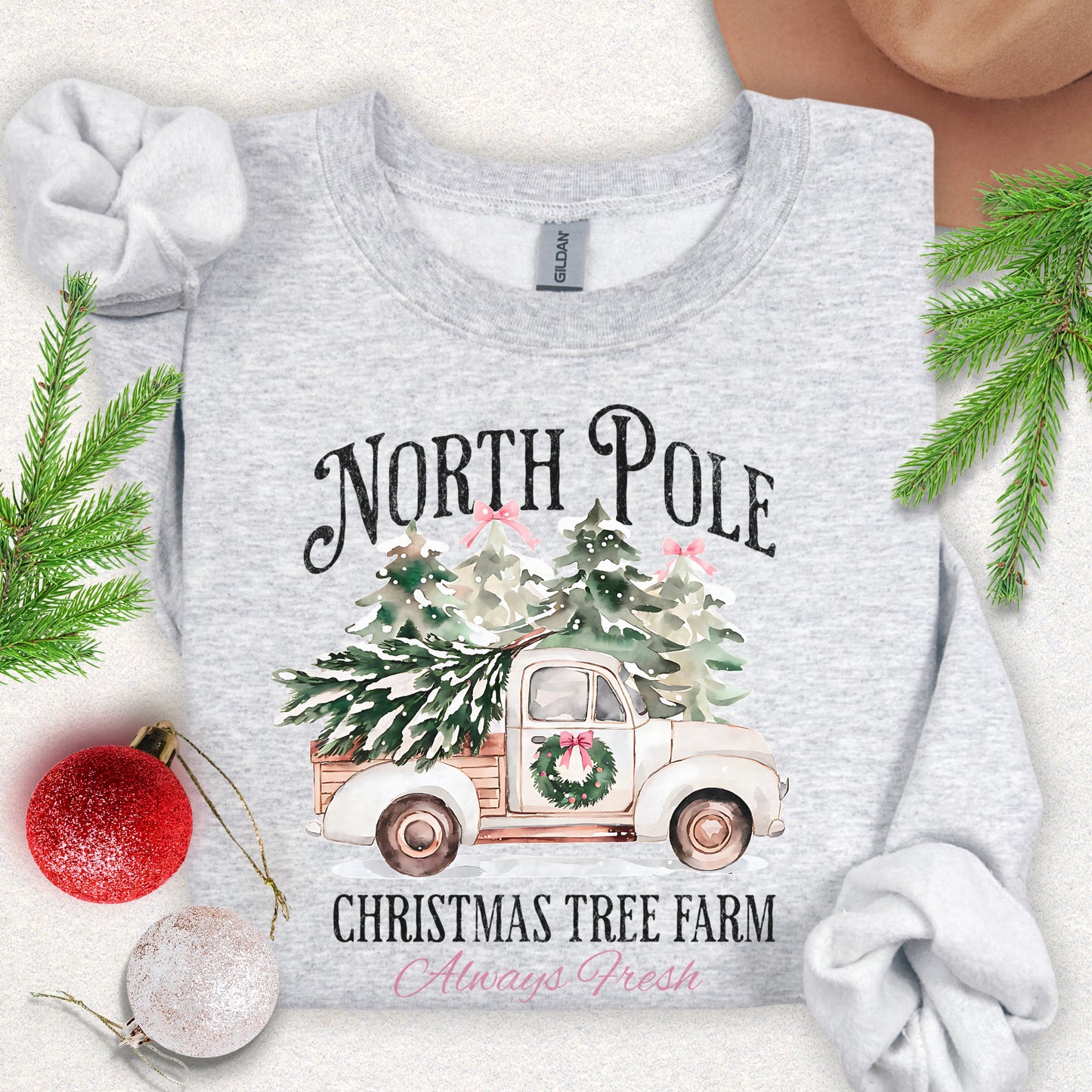 North Pole Christmas Tree Farm Crewneck Sweatshirt