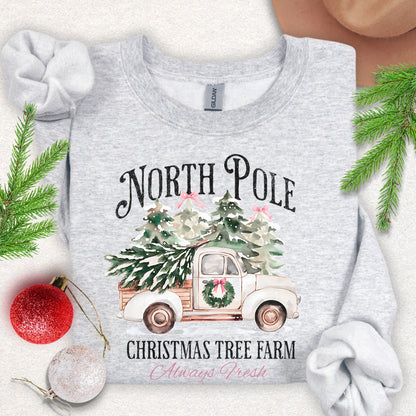 North Pole Christmas Tree Farm Crewneck Sweatshirt