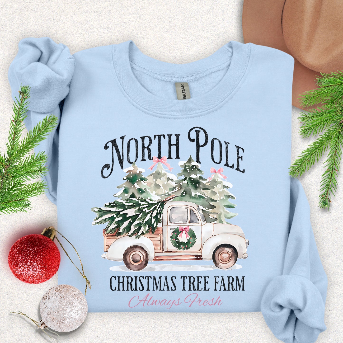 North Pole Christmas Tree Farm Crewneck Sweatshirt