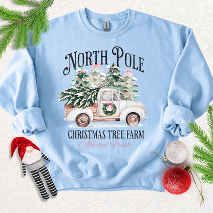 North Pole Christmas Tree Farm Crewneck Sweatshirt