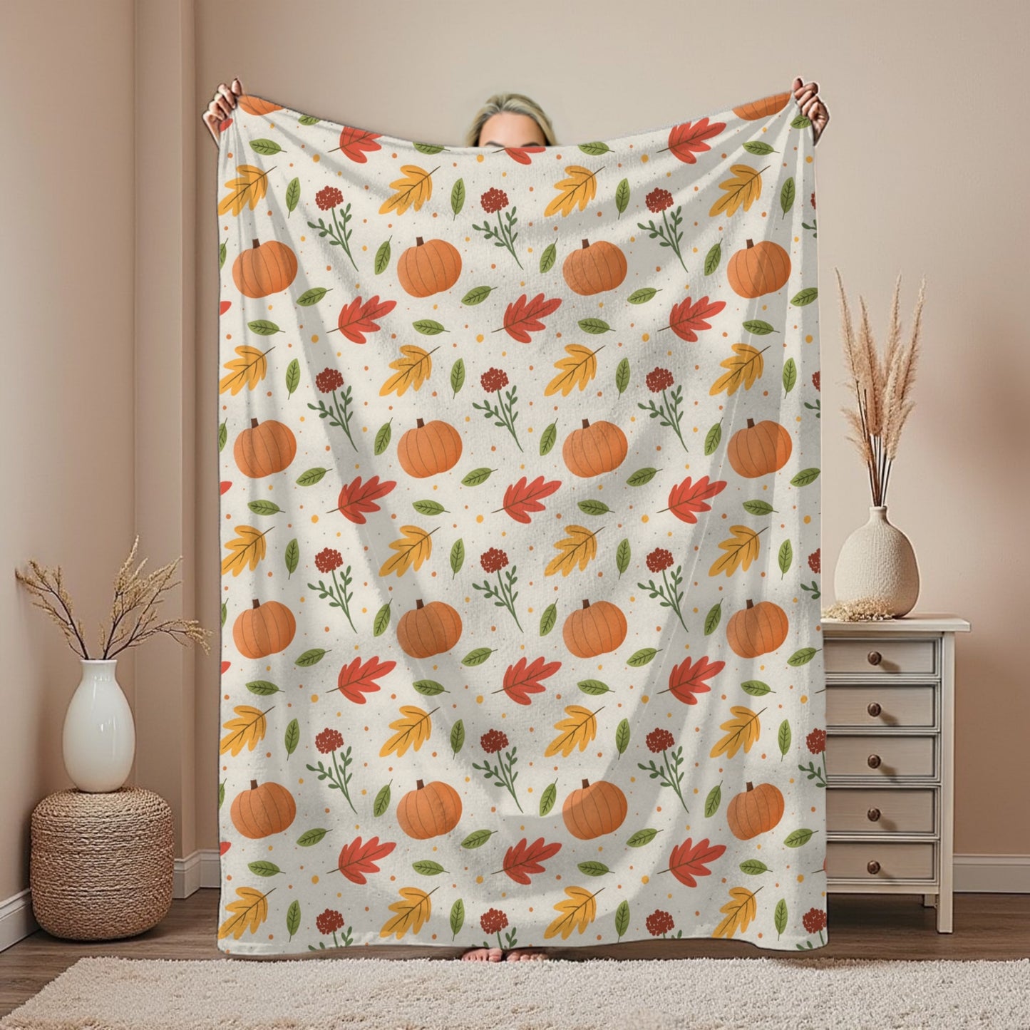 Cozy Autumn Vibes Luxurious Sherpa Fleece Blanket