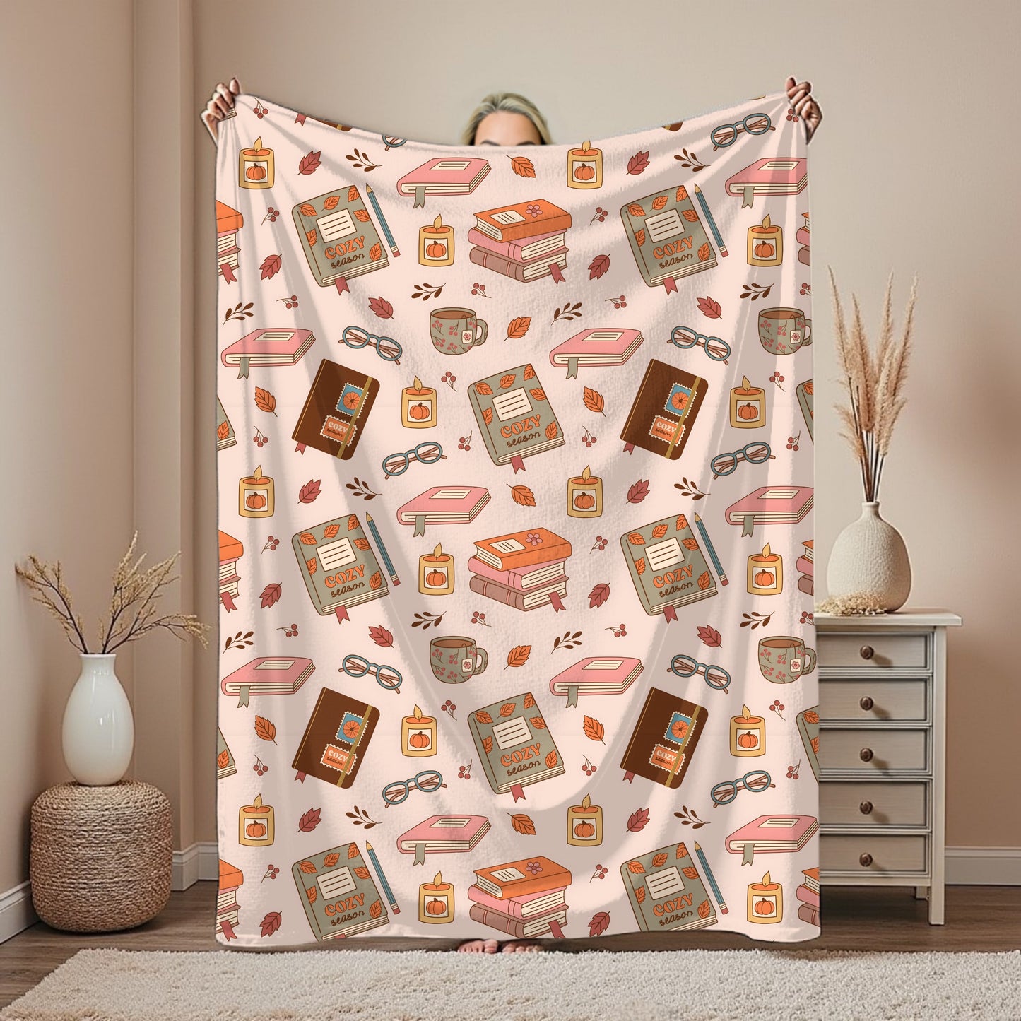 Cozy Book Time Sherpa Fleece Blanket