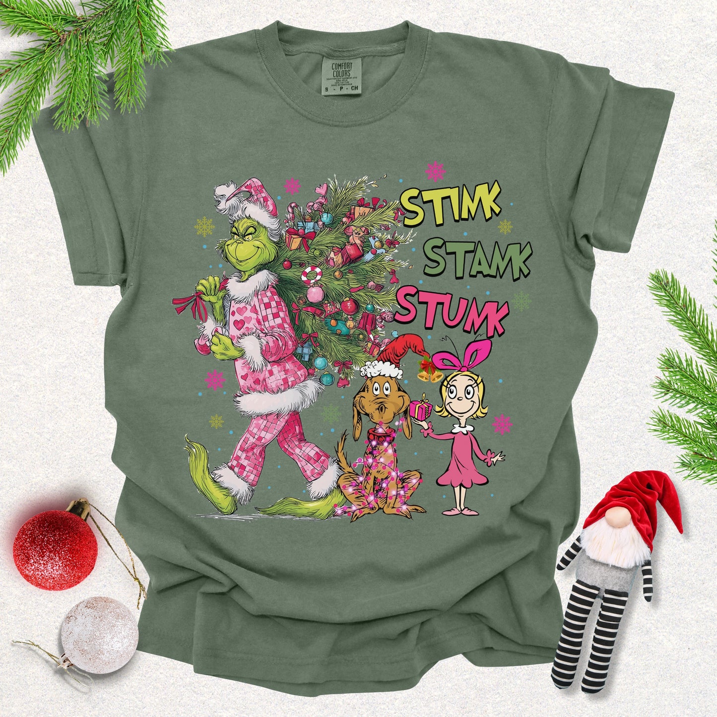 Whimsical Holiday Grinch Tee