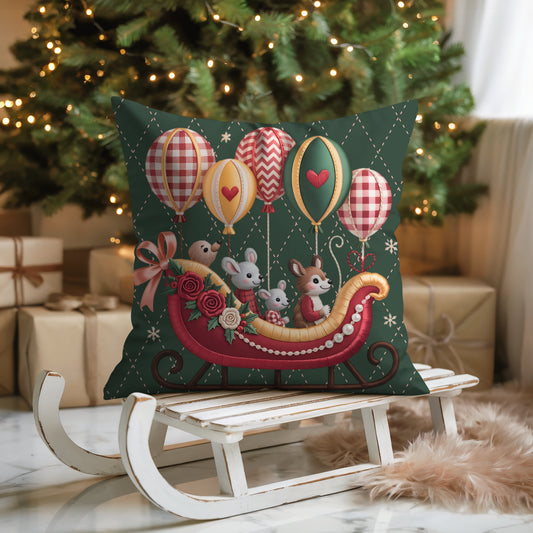 Festive Snowman Faux Suede Pillowcase