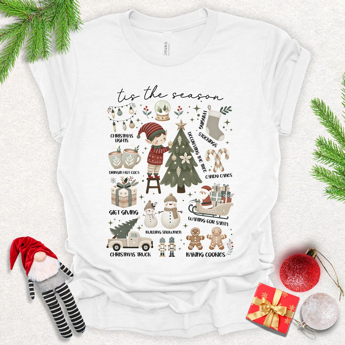 Tis the Season Christmas Elf Tee