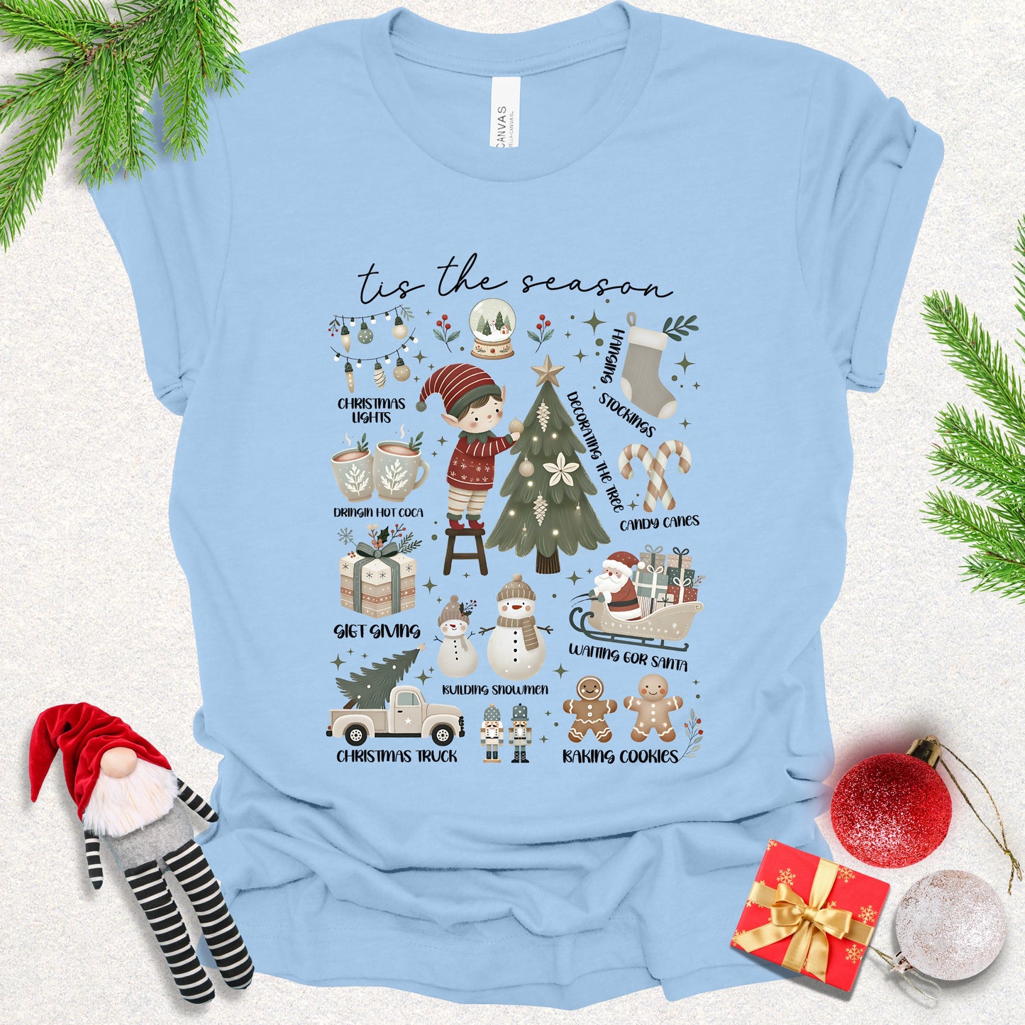 Tis the Season Christmas Elf Tee