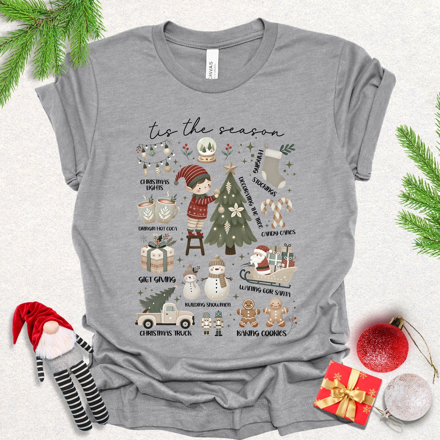 Tis the Season Christmas Elf Tee