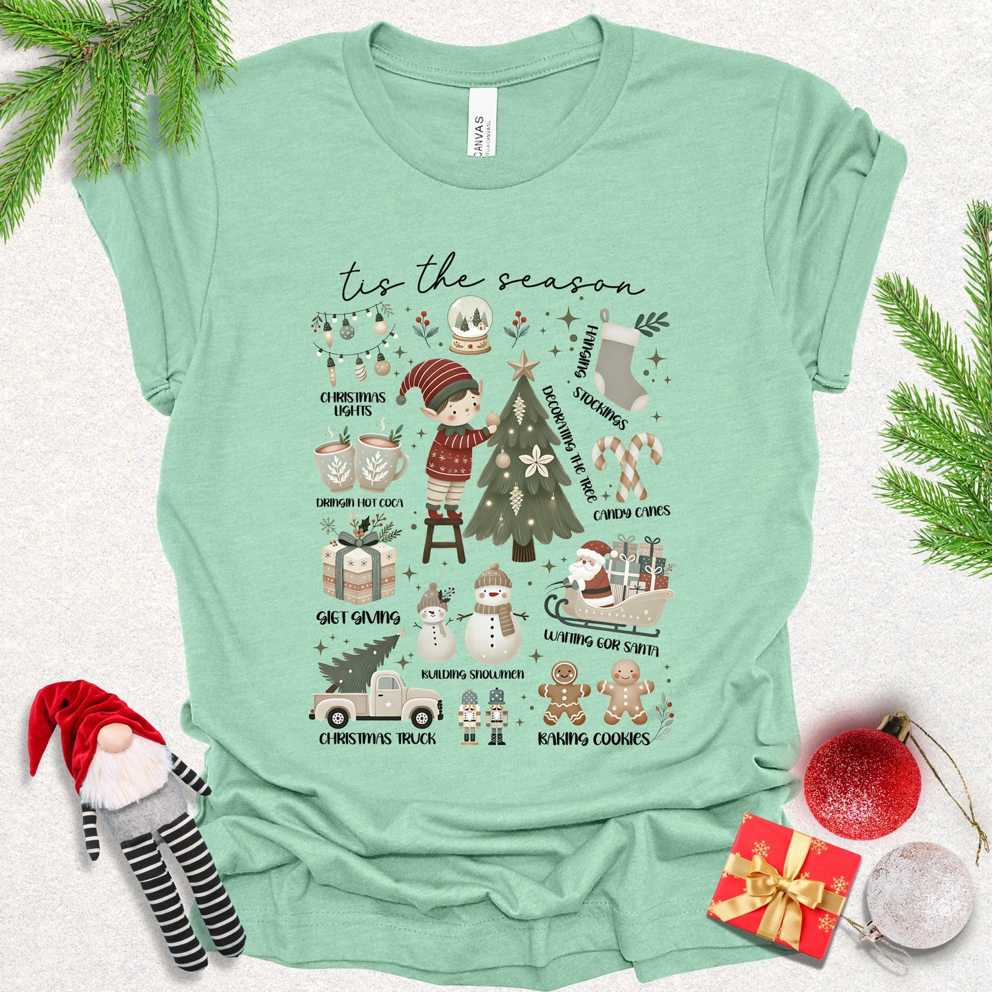 Tis the Season Christmas Elf Tee