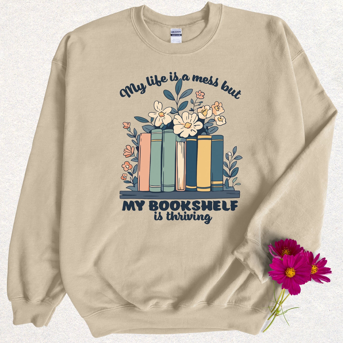 Bookshelf Thriving Book Lover's Sweatshirt