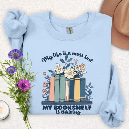 Bookshelf Thriving Book Lover's Sweatshirt