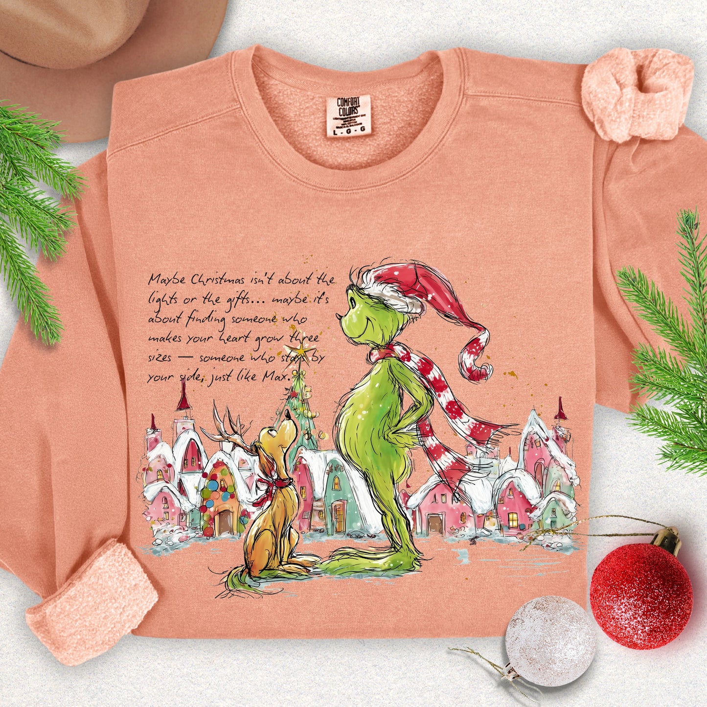 Santa-Paws & The Holiday Heart Lightweight Sweatshirt