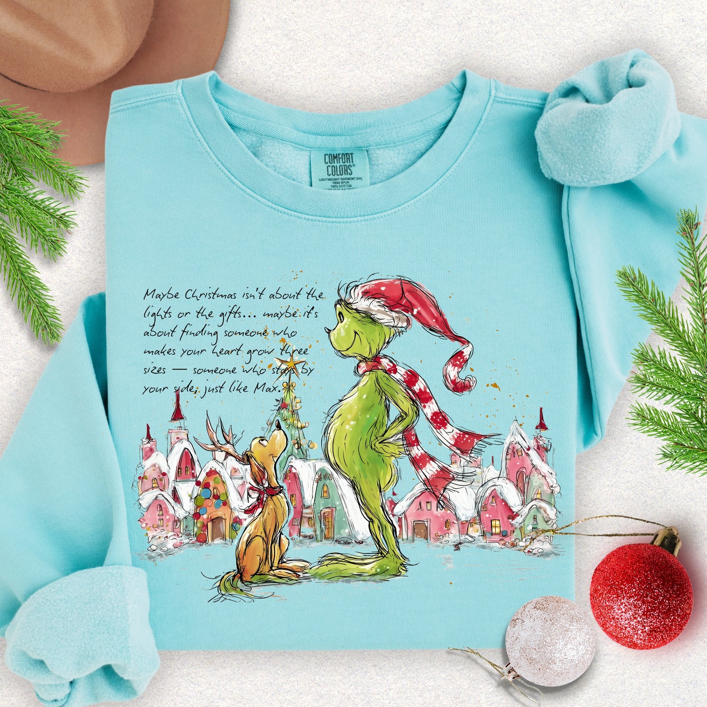 Santa-Paws & The Holiday Heart Lightweight Sweatshirt