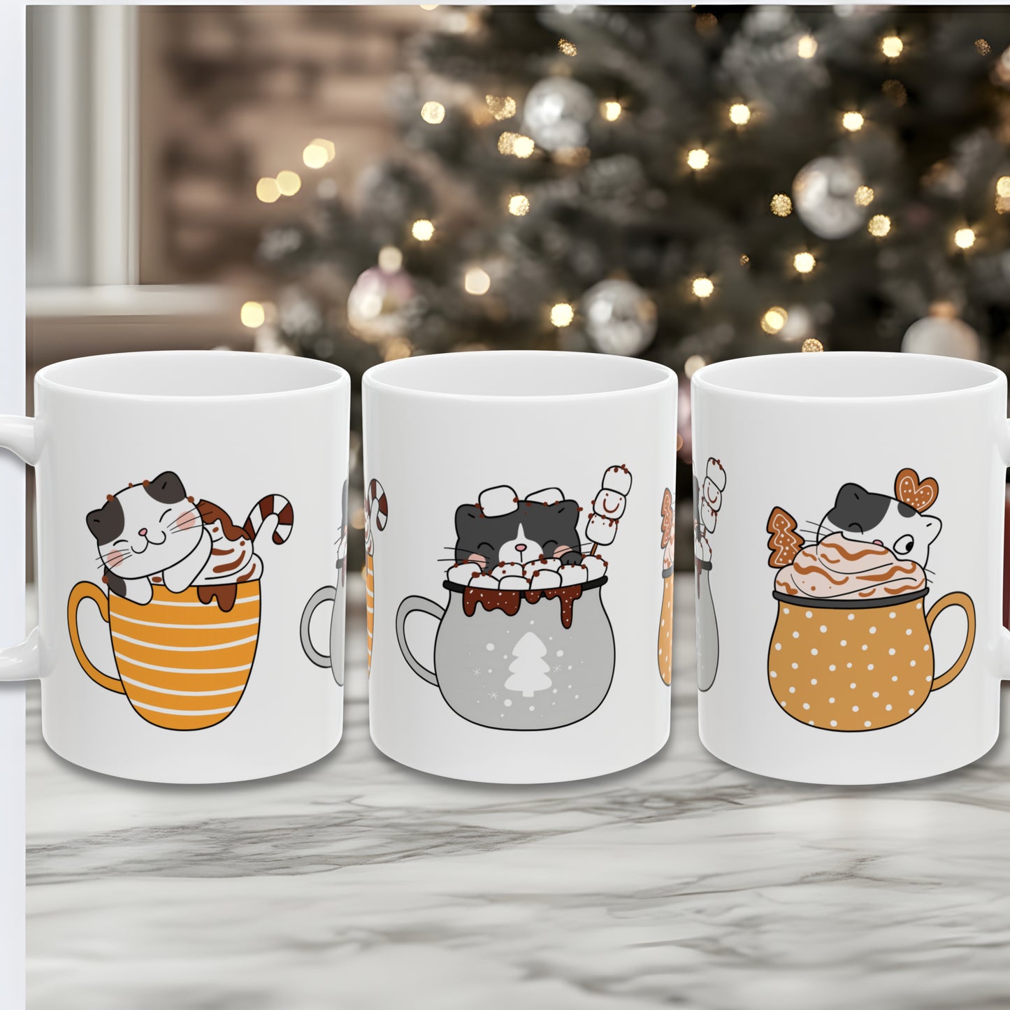 Cute Cat Hot Cocoa Mug (11oz & 15oz)