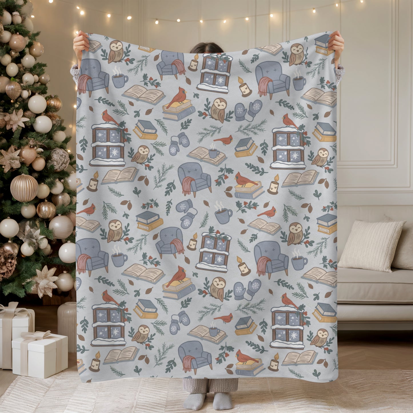 Cozy Winter Vibes Velveteen Plush Blanket