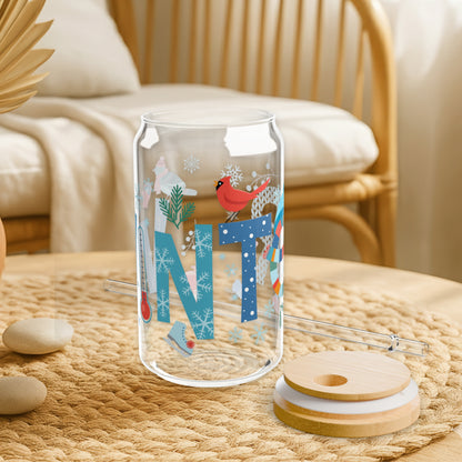Hello Winter 16oz Sipper Glass
