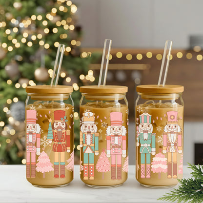 Nutcracker Holiday 16oz Sipper Glass