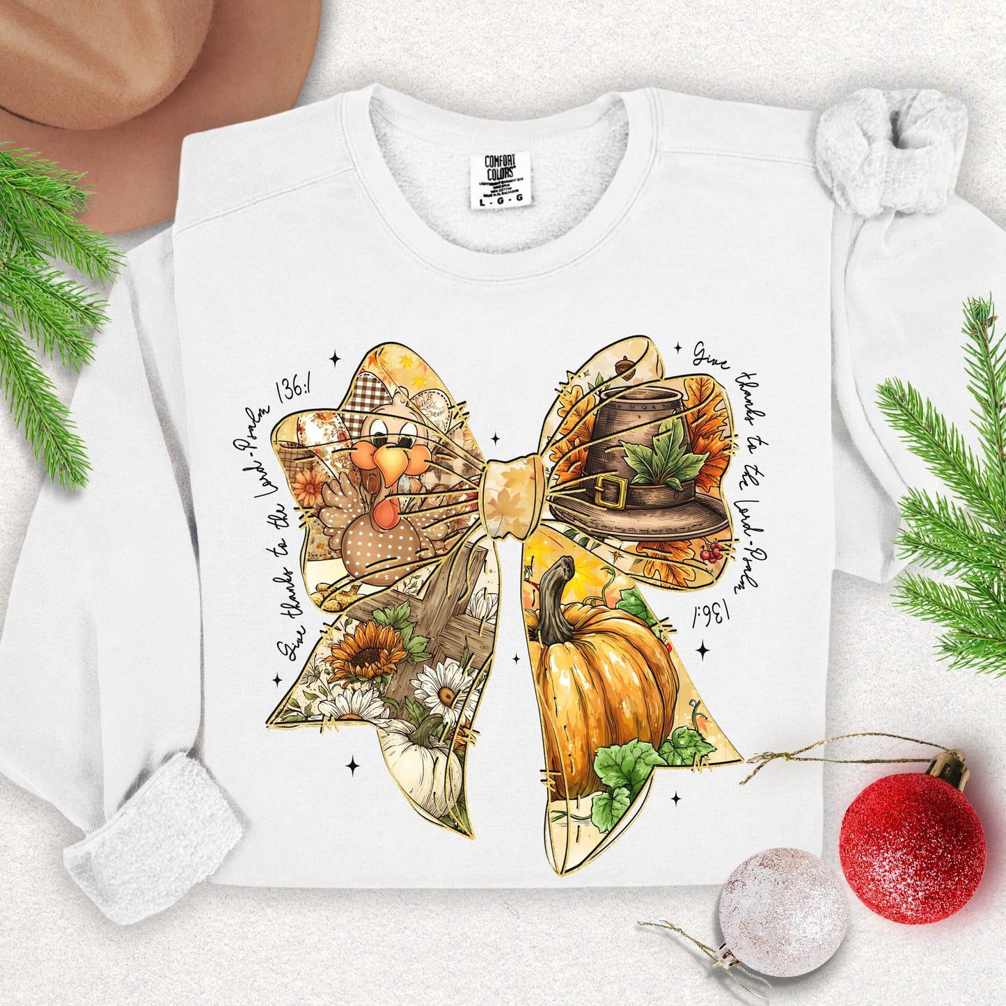 Thankful Harvest Bow Sweatshirt