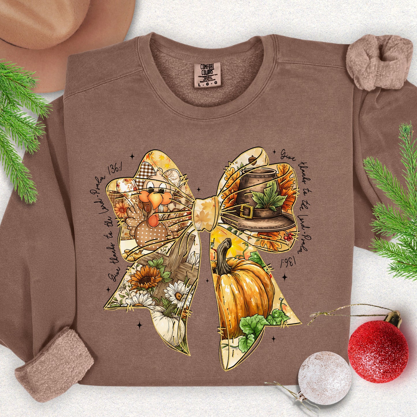 Thankful Harvest Bow Sweatshirt