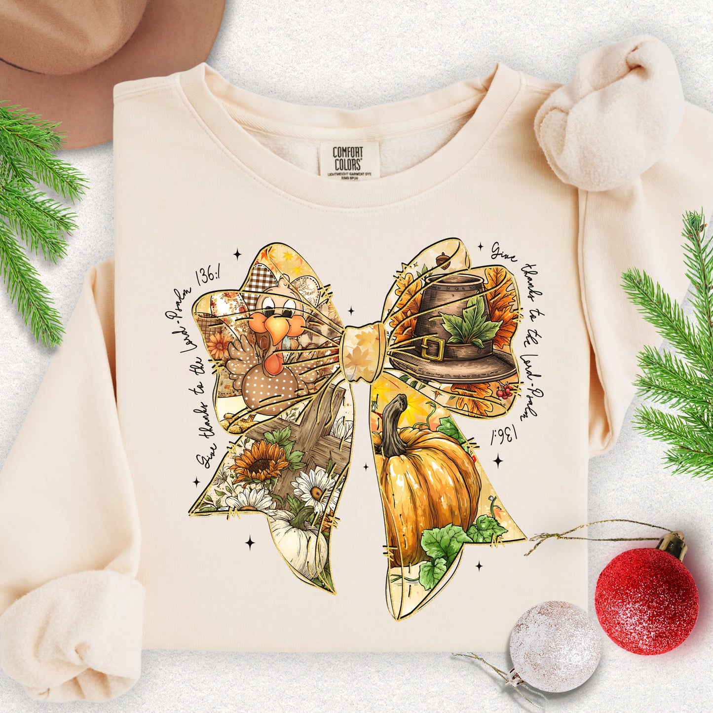 Thankful Harvest Bow Sweatshirt