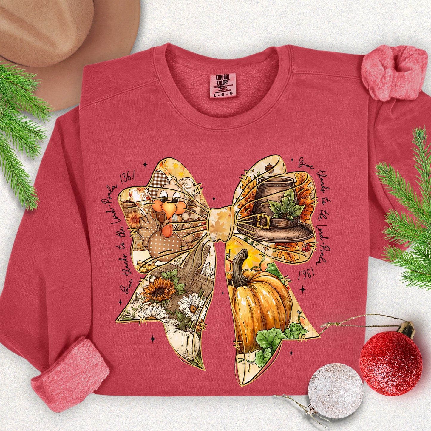 Thankful Harvest Bow Sweatshirt
