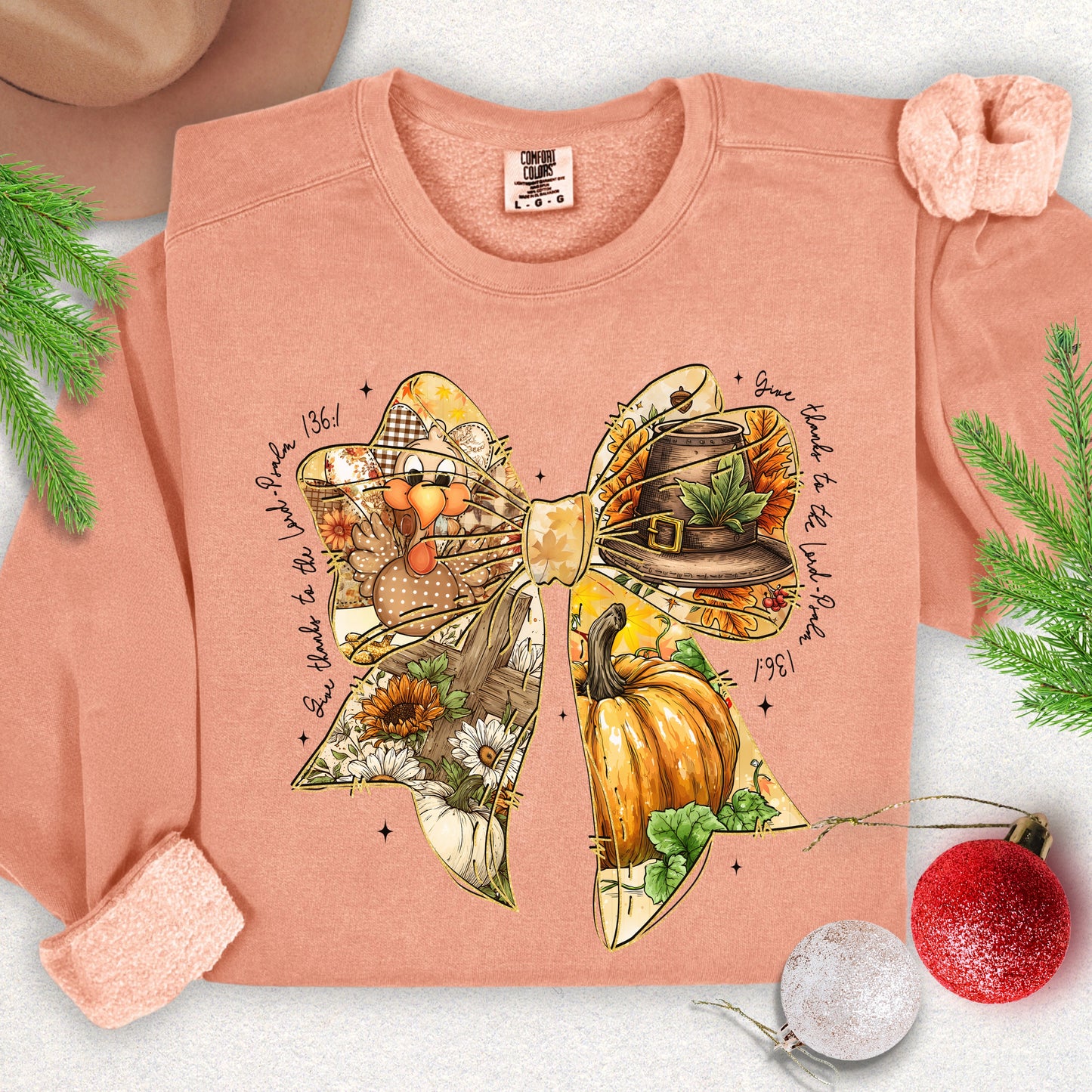 Thankful Harvest Bow Sweatshirt
