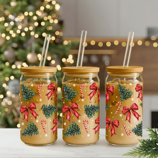 Christmas Sipper Glass 16oz