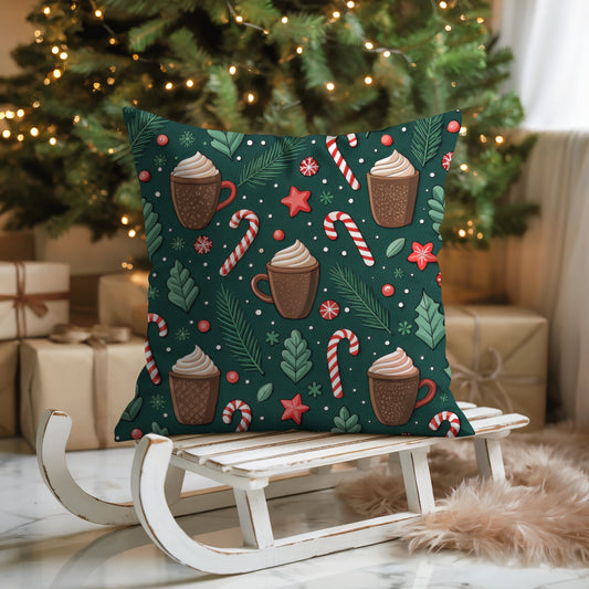 Holiday Hot Cocoa Faux Suede Pillowcase