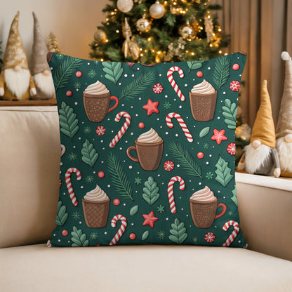 Holiday Hot Cocoa Faux Suede Pillowcase