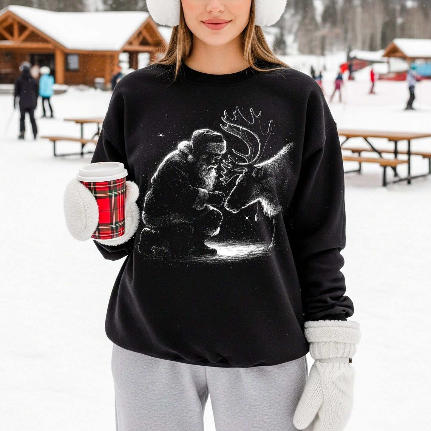 Santa & Reindeer Crewneck Sweatshirt