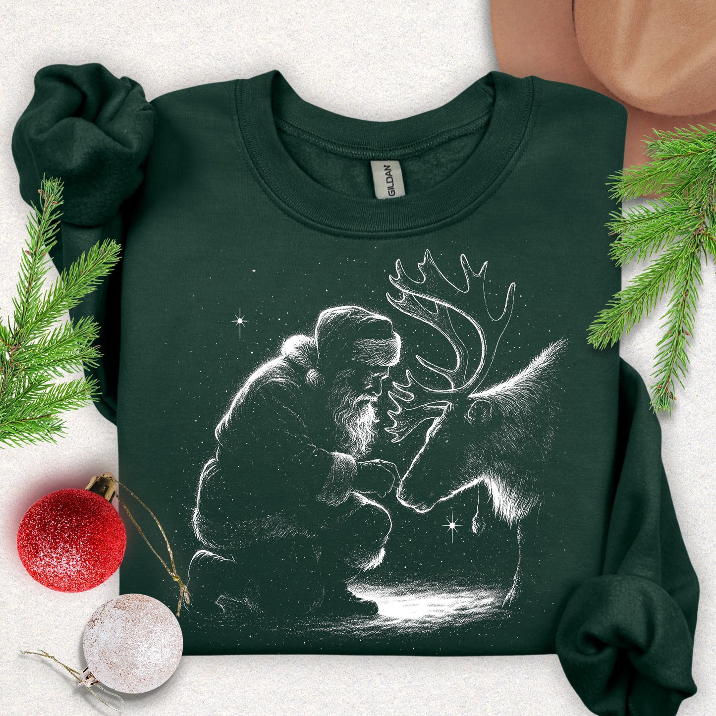 Santa & Reindeer Crewneck Sweatshirt