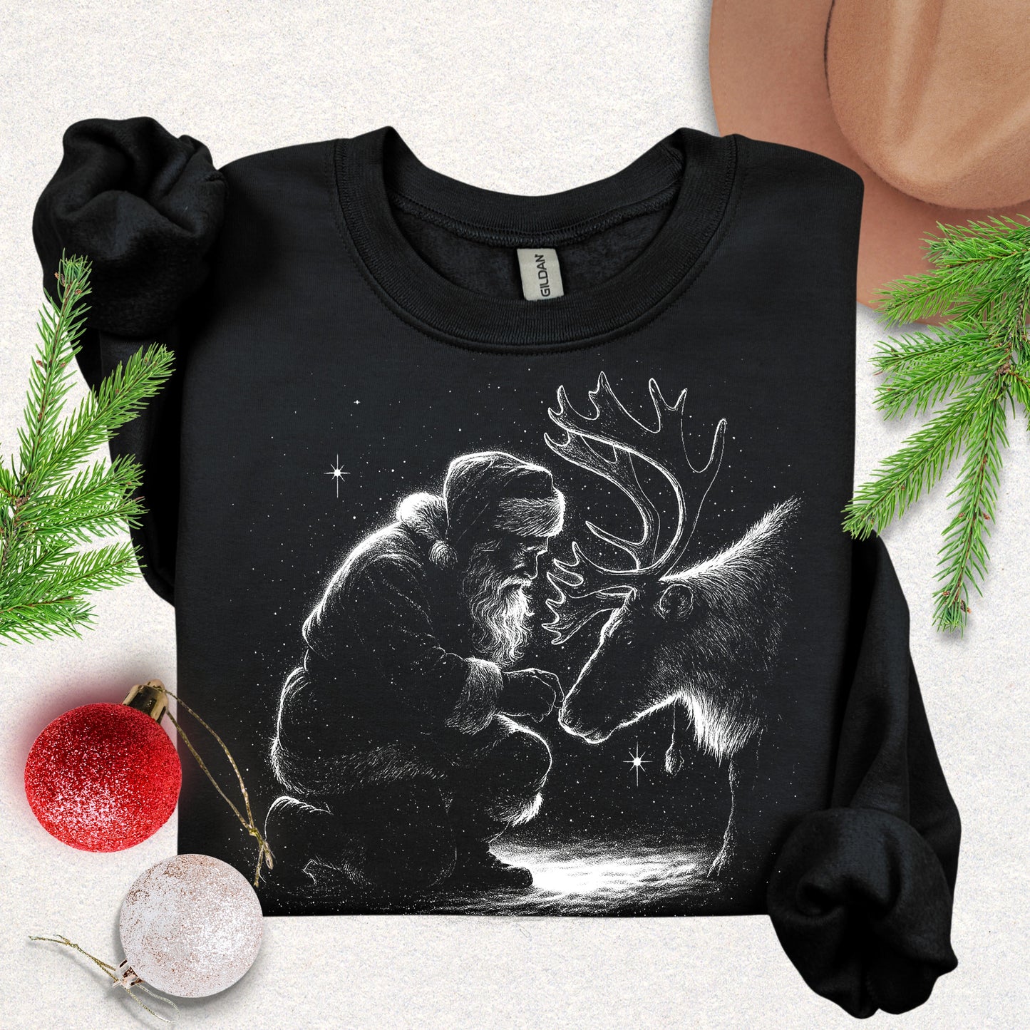 Santa & Reindeer Crewneck Sweatshirt