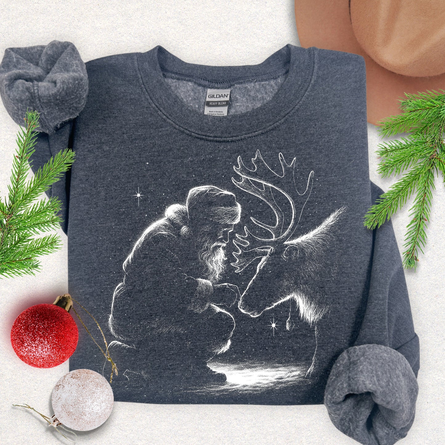 Santa & Reindeer Crewneck Sweatshirt