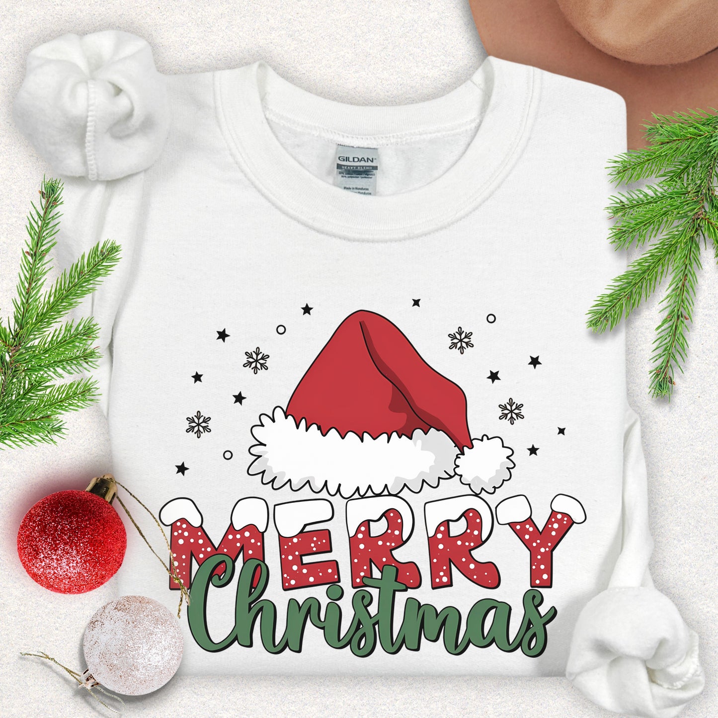 Merry Christmas Santa Hat Sweatshirt