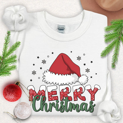 Merry Christmas Santa Hat Sweatshirt
