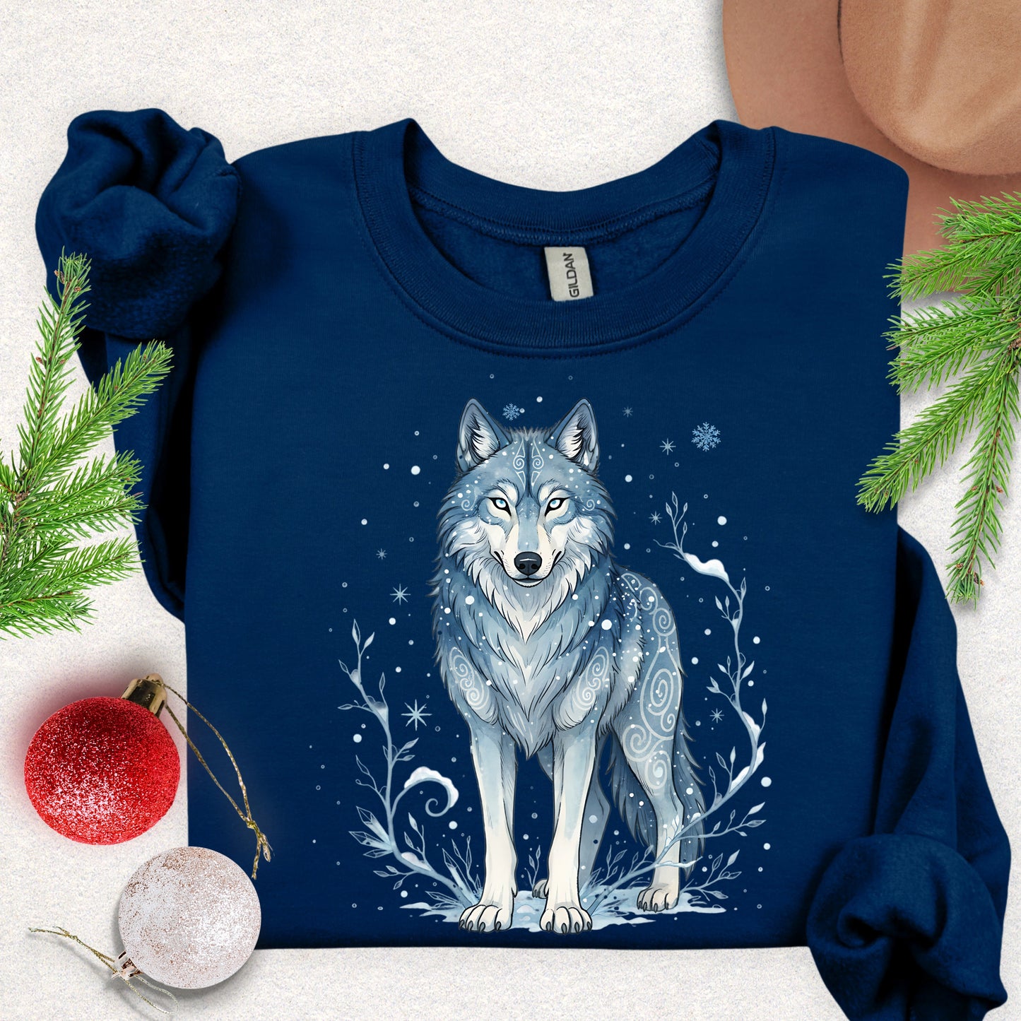 Slavic Folklore Winter Spirit Wolf Sweatshirt