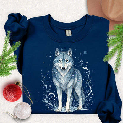 Slavic Folklore Winter Spirit Wolf Sweatshirt
