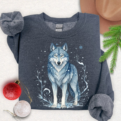 Slavic Folklore Winter Spirit Wolf Sweatshirt