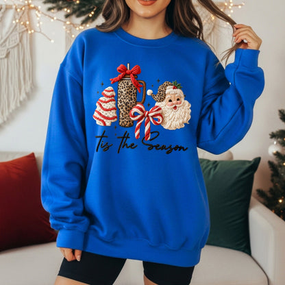 Faux Yarn Tis the Season Christmas Sweatshirt